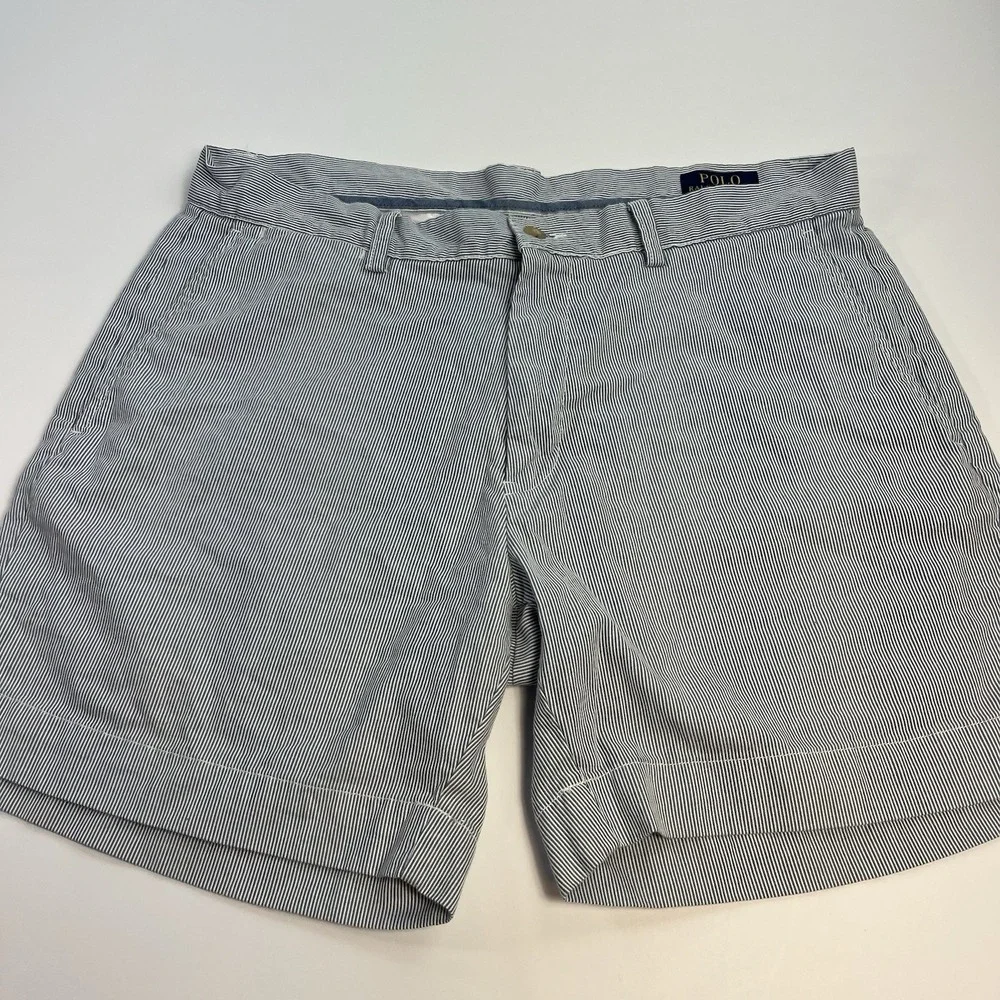 Polo Ralph Lauren Shorts Mens Size 34 Blue White Striped Classic Fit Chino 6